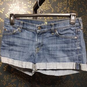 7 For all Mankind Cuffed Denim Shorts